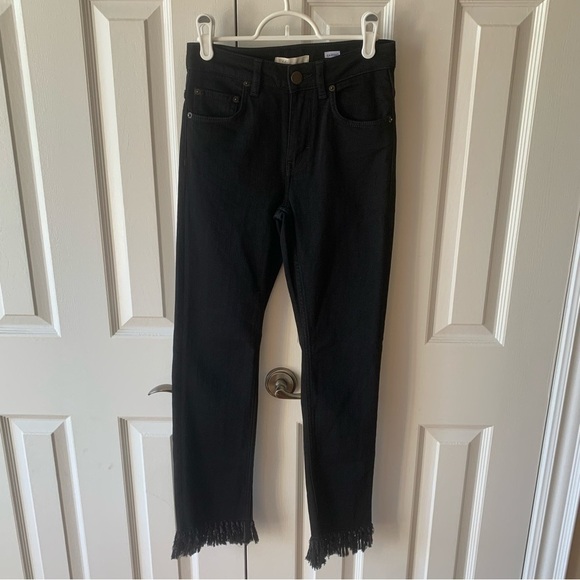 Maje Panako Fringe Hem Black Jeans - Picture 2 of 11